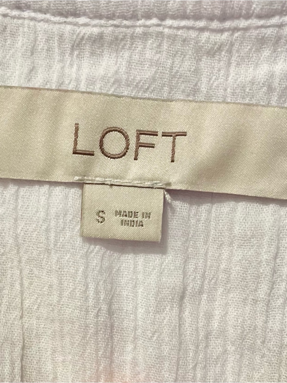 LOFT White 100% Cotton Sleeveless Button Front Top Summer Boho Cottagecore Sz S - Picture 2 of 7